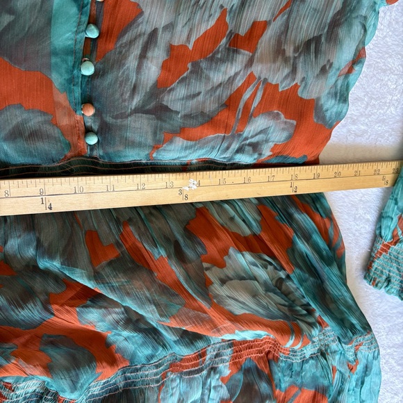 Anthropologie Marius Teal and Orange Patterned Dress Boho New W/Tags MSRP $200 - Picture 11 of 13